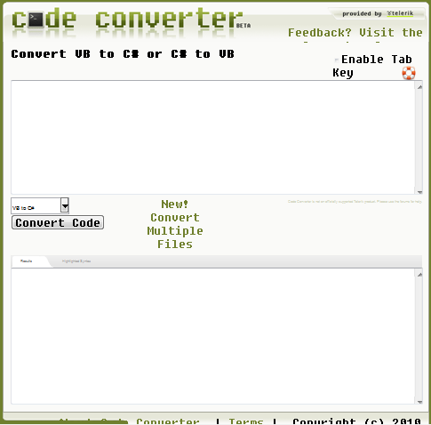 Teleriks Free VB/C# Code Converter