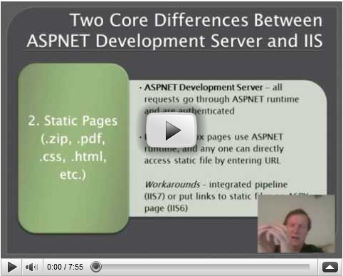 Two Core Differences Between ASPNET Development Server and IIS